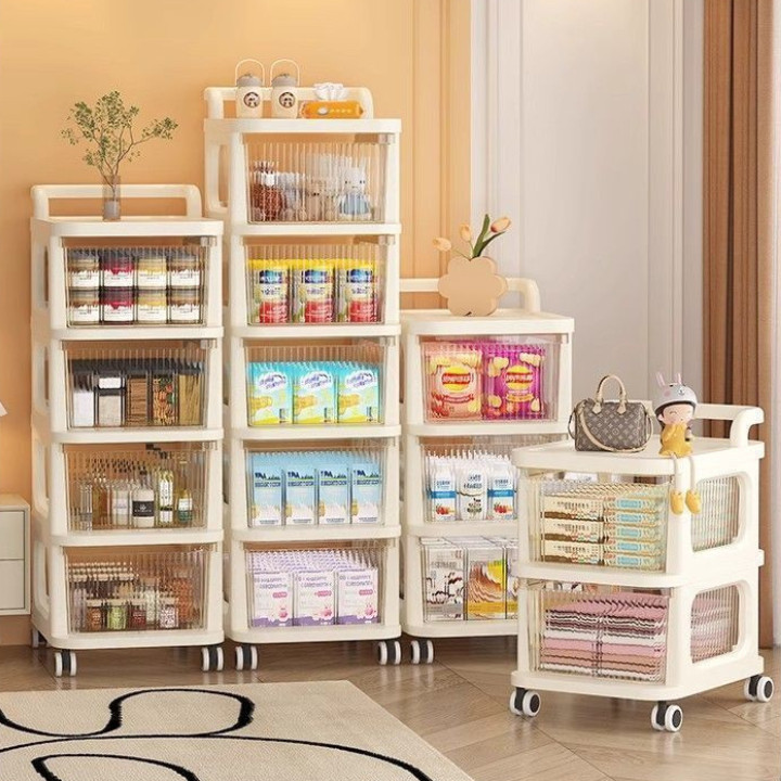 Kệ Đa Năng Có Bánh Xe 3–5 Tầng Kèm Ngăn Kéo, Kệ Đựng Bỉm Sữa Mỹ Phẩm HomeMate
 Tủ Ngăn Kéo Đầu Giường