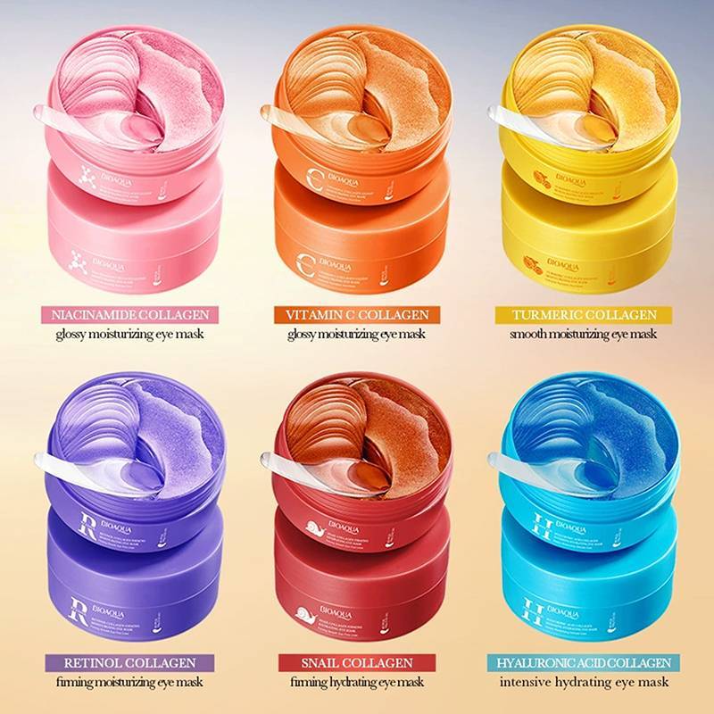 HFSHY 80 chiếc Mặt nạ mắt BIOAQUA Crystal Collagen Chống quầng thâm Chống nhăn Dưỡng ẩm Chống lão hóa Miếng dán mắt Chăm sóc da mắt VN