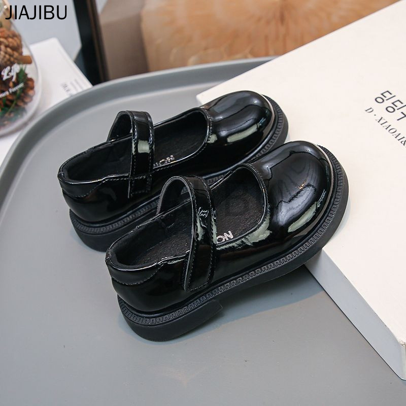 Giày Trẻ Em Thời Trang Chất Lượng Cao Giày Học Sinh Nữ Kiểu Nhật Cổ Điển, Gót Chunky Màu Đen, Phong Cách Thường Ngày. Giày Da Màu Trơn Mờ Kiểu Công Chúa Pháp Dễ Thương Korean Glossy Platform Mary Jane Shoes Giày Bệt Mũi Tròn Chống Trơn Trượt Kiểu Anh