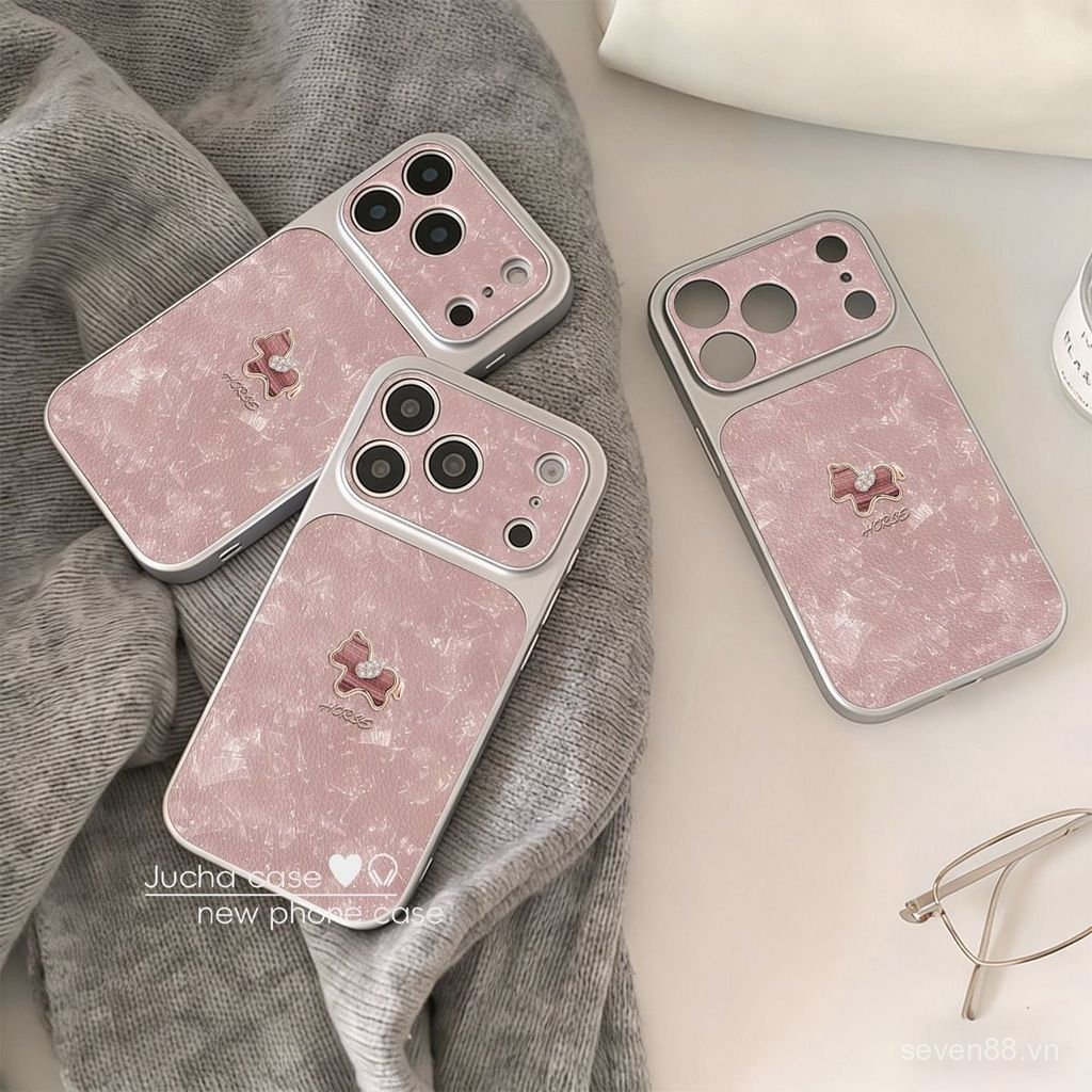Ốp Điện Thoại Thích Hợp Cho iPhone 11 12 13 14 15 16 17 Pro max Plus Air Pink Diamond Pony Cửa Sổ Lớn Chống Sốc Vỏ Bảo Vệ Chống Sốc Bao Gồm Tất Cả IMTX