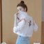 Áo khoác chống nắng màu hồng dành cho nữ, áo khoác ngắn mỏng, chống tia cực tím