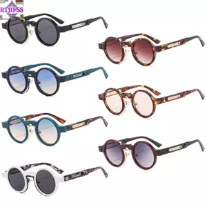 Kính râm tròn RTJIFSS, Kính râm nhỏ Y2K Punk, Kính râm màu Gradient khung tròn bảo vệ UV400 cổ điển dành cho nữ và nam giới