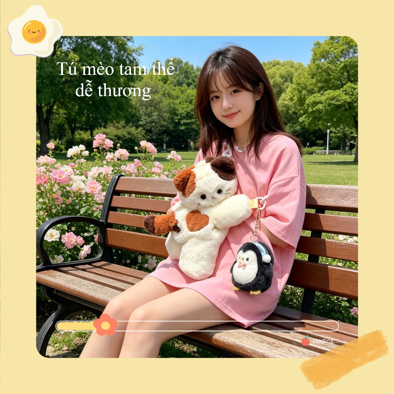 Túi đeo chéo nữ, ba lô hình cừu nhồi bông dễ thương, phù hợp cho học sinh và các bạn gái, một món quà thích hợp
