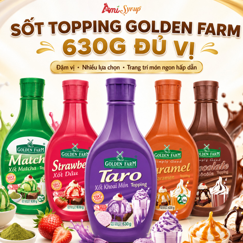 Xốt Topping Golden Farm 630g, Thơm Ngon Béo Ngậy Tăng Hương Vị Cho Bánh Và Đồ Tráng Miệng
