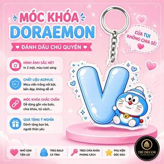 Móc Khóa Chữ Doremon Ôm Chữ Siêu Dễ Thương– Quà Tặng Dễ Thương Nắng decor