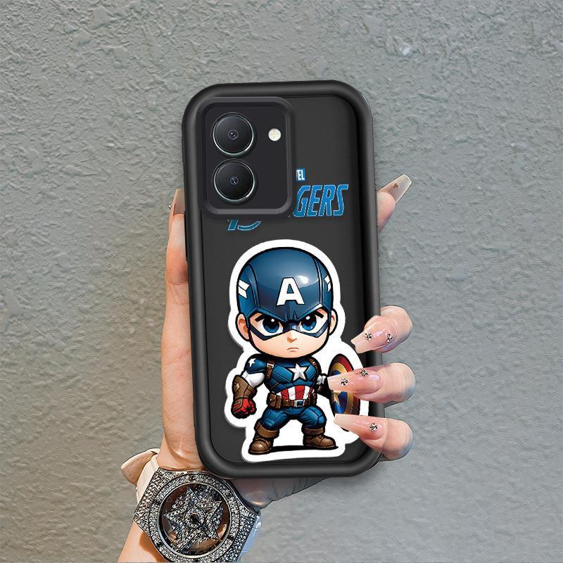 Áp dụng cho VIVO Y03 Y03T Y18 Y18S 4G Y28S Vỏ điện thoại mềm bằng silicon hoạt hình TPU Captain America Iron Man Angel Angel Eye Ốp lưng chống sốc