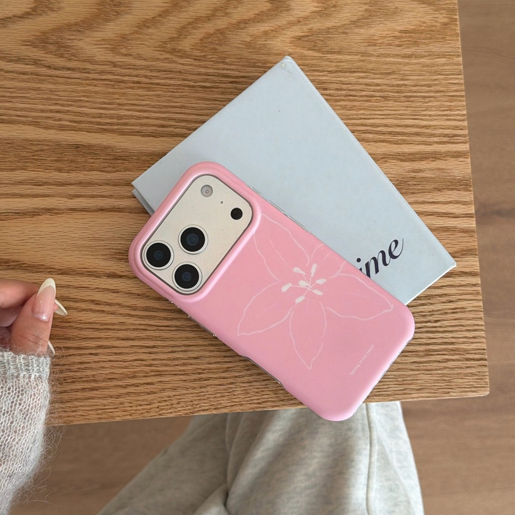 Ốp điện thoại hoa nhỏ màu hồng 3D cho iPhone 17 Pro Max 17 16 15 Vỏ bảo vệ chống sốc