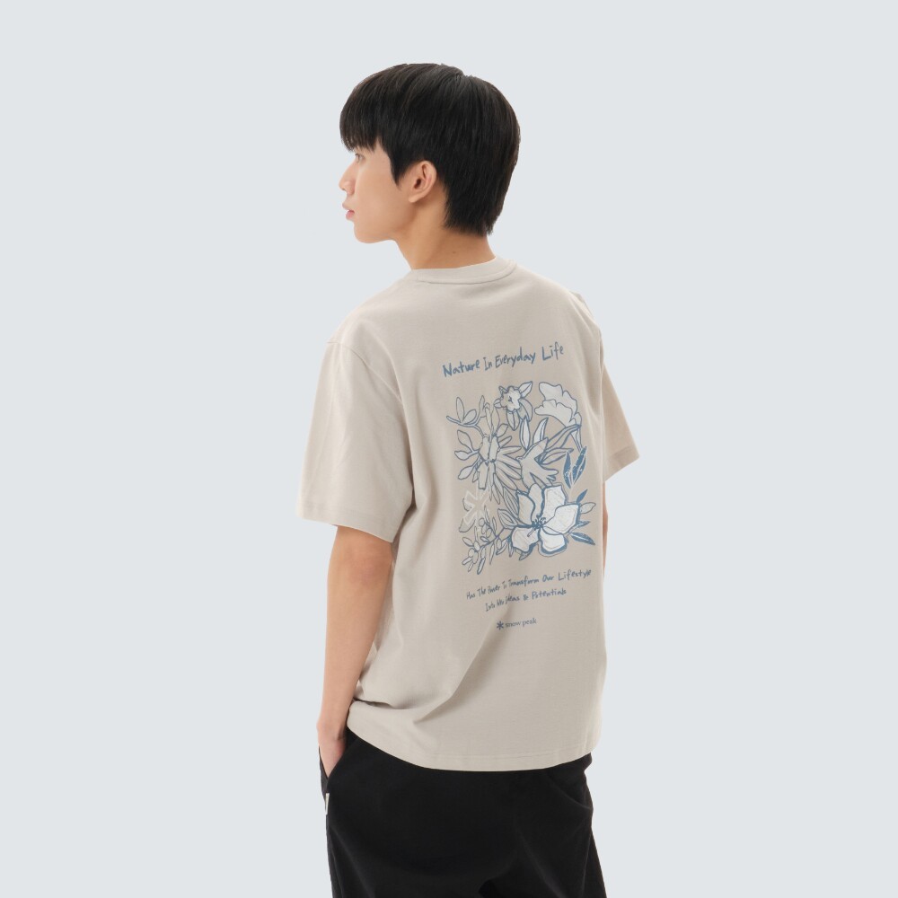 SnowPeak Phong Cách Nam Lưng Thịnh Vượng In Hình Tay Ngắn Rời Thường Ngày T