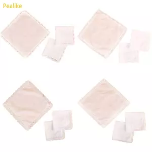 Khăn Tay Cô Dâu Pealike 25x25cm - Ren Cotton Trắng, Họa Tiết Hoa Và Đường Viền Đẹp Mắt