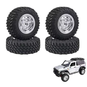 4 Bánh xe RC cao su 74 * 27mm 5mm Hex MN99S cho MN98 MN82, WPL C24-1 B36 D12 C64 D74-1 Nâng cấp xe địa hình, Lốp RC hiệu suất cao