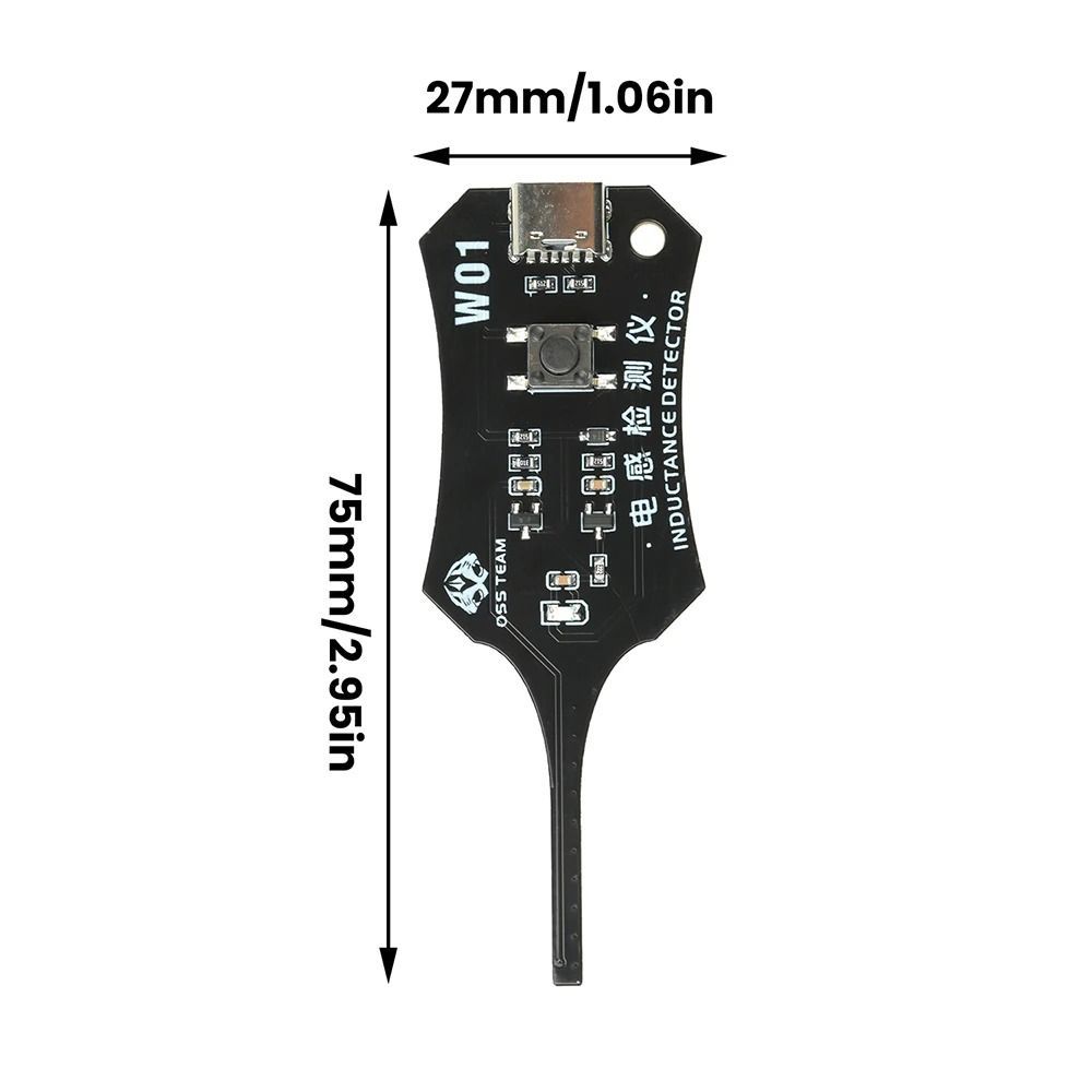 Máy kiểm tra cảm ứng BORAGETE, Giao diện Type-C Kiểm tra lỗi nhanh Máy kiểm tra cuộn dây bo mạch chủ, Chẩn đoán thành phần thông minh Công cụ dò cảm ứng phát hiện lỗi