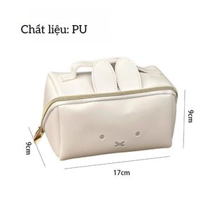 Túi đựng đồ trang điểm thỏ PU Hộp đựng mỹ phẩm Dung tích lớn Du lịch hàng ngày Túi đựng đồ dễ thương