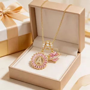 26 Chữ Vòng Cổ Nữ Đồng Kẻ Sọc Zircon Ánh Sáng Sang Trọng Phù Hợp Với Đường Đá Chữ Pend
