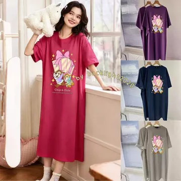 Bộ Đồ Ngủ Ngắn Bộ Đồ Ngủ Đầm Chip 'n' Dale Pocket 4XL KT Bộ Đồ Ngủ Rời Size Lớn Loungewear Váy Ngủ Một Mảnh Bộ Đồ Ngủ Nhà Bộ Đồ Ngủ Có Thể Mặc Váy Bên Ngoài