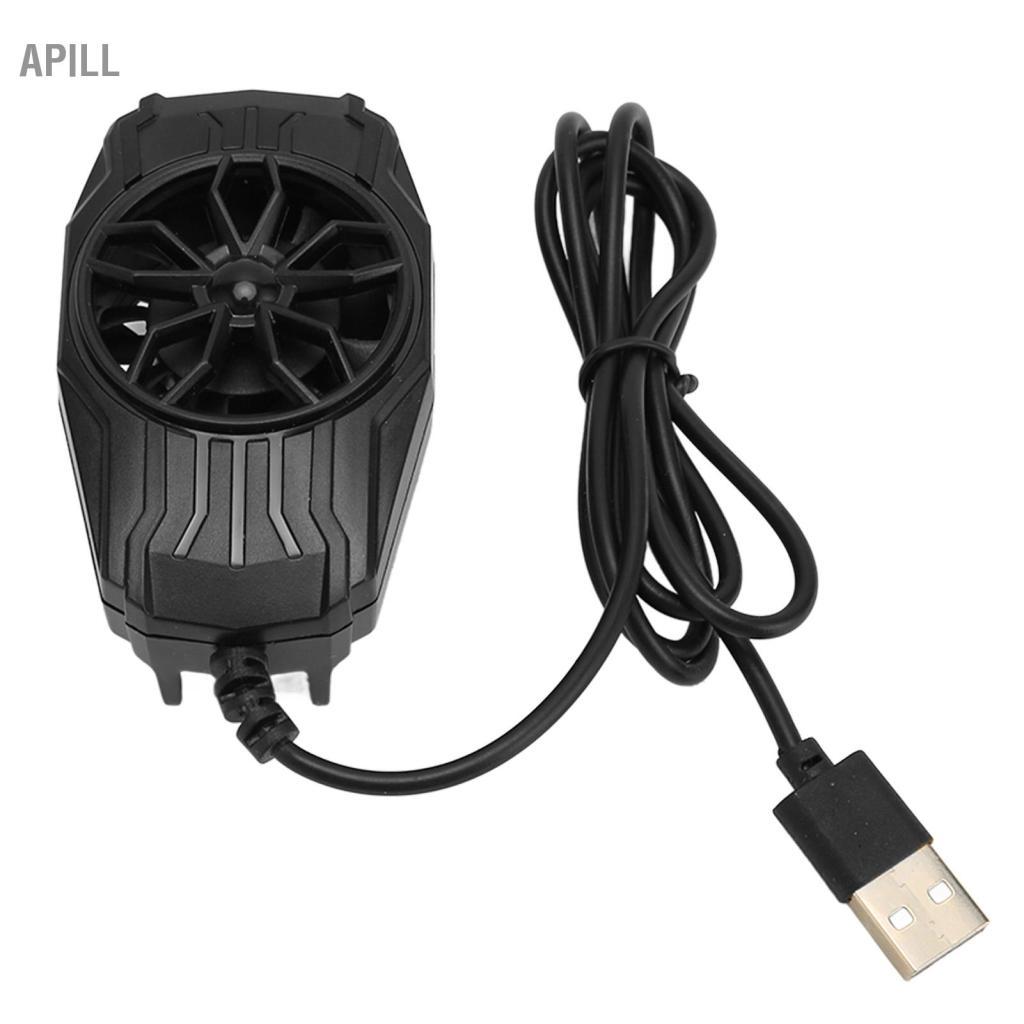 apill Denash Quạt Điện Thoại Siêu Im Lặng 5V 1A Tản Nhiệt Mini Làm Mát Sừng Lưỡi Dao Để Xem Video (Đen) Denash30nbxd1r86-11