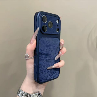 Ốp điện thoại di động bằng sợi lông vũ cỡ lớn sang trọng cho iPhone17 16 15 14 13 Pro Max bảo vệ camera chống sốc chống rơi mặt sau cứng