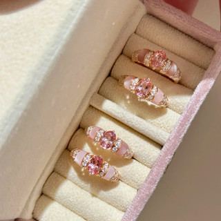 Nhẫn nữ corundum dát đỏ phong cách mới từ châu Âu và Mỹ