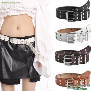 Thắt lưng da Gothic với đinh tán hình ngôi sao, phong cách Punk Rock