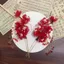 Siêu Cổ Tích Phong Cách Cổ Đại Hoa Nóng Mận Đỏ Phụ Kiện Tóc Công Nghiệp Nặng Tua Rua Bước Lắc Hanfu Kẹp Tóc Phong Cách Cổ Điển Mũ Mận