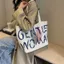 Chữ Hoa Canvas Một Vai Dung Tích Lớn Hoạt Hình Tote Có Thể Ít Đi Lại Di Động 26.4.27