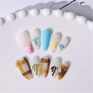 Móng Tay Nghệ Thuật Dopamine Nơ Miếng Dán Móng Tay 5D Nổi Nhiều Màu Sắc Ruy Băng Nơ Decal Trang Trí Móng Tay Dụng Cụ Làm Móng Tay Cho Tiệm Móng Tay
