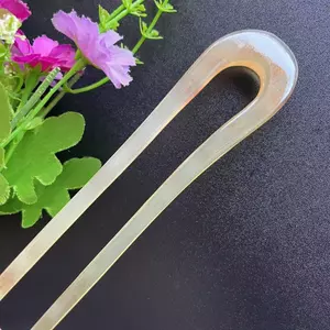 Kẹp Tóc Hình Chữ U Sừng Yak với Móng Vuốt Khắc Tay