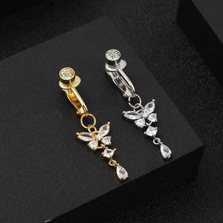 KUZHEN Giả Bụng Bướm Giả Bụng Xỏ Bướm Kẹp Trên rốn Rốn Giả Pircing Bướm Sụn Bông Tai Kẹp Cơ Thể Xuyên Trang Trí HOT