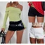 Quần short Mini nữ thường ngày mùa hè Bạc Grommet Trim Quần short cổ thấp màu đen