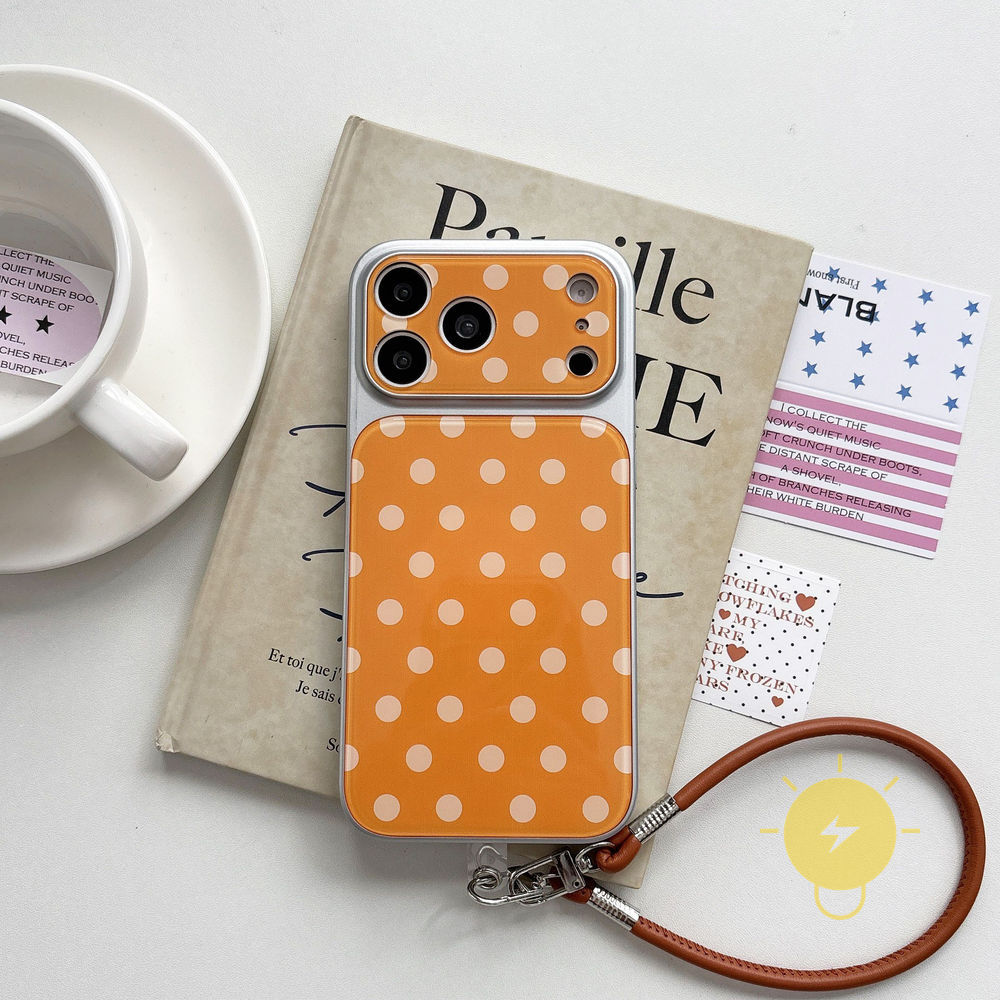 Phone Case For iPhone 17 Pro Max 16 15 14 13 Acrylic TPU Colorful Polka Dot Strap Aesthetic Korean Cute