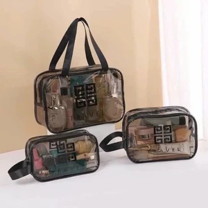 Set 3Túi Nhựa PVC Trong Suốt Travel Đựng Đồ Đa Năng, Đựng Mỹ Phẩm, Đồ Dùng Cá Nhân Dễ Dàng Mang Theo