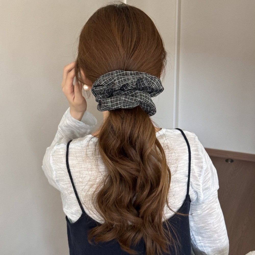 Hululu / Nhỏ Tươi Xanh Scrunchy Dây Buộc Tóc Nữ Cao Cấp Cảm Giác Buộc Tóc Dây Cao Su Phong Cách Mới Dây Buộc Đầu Bền Phụ Kiện Tóc