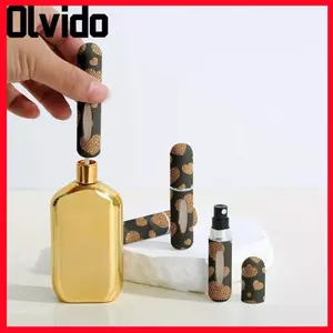 Bình xịt có thể đổ lại OLVIDO, Bình xịt nước hoa sử dụng hàng ngày 5ml, Hộp đựng mỹ phẩm dạng lỏng Mini họa tiết da báo nhẹ ngoài trời