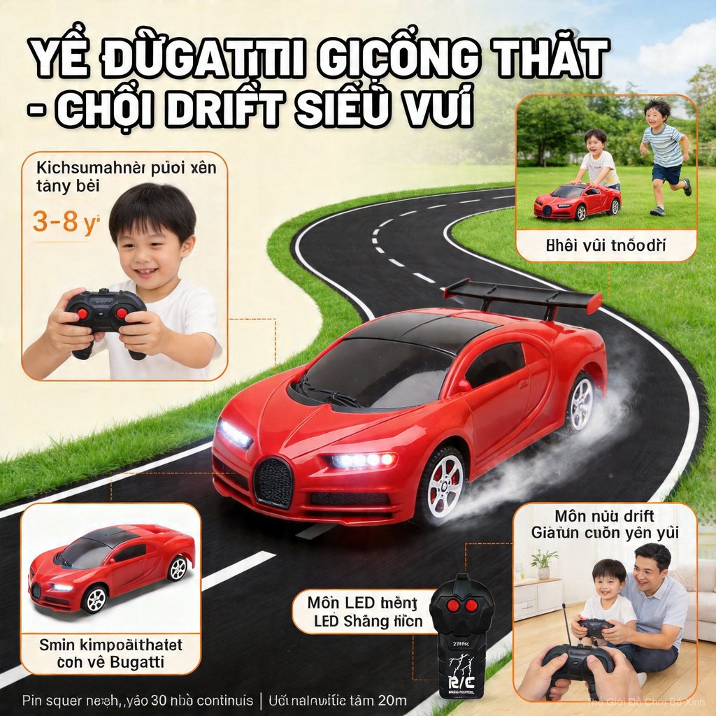Xe điều khiển từ xa điện trôi dạt xe đua tốc độ không dây đồ chơi thú vị ngoài trời dành cho bé trai