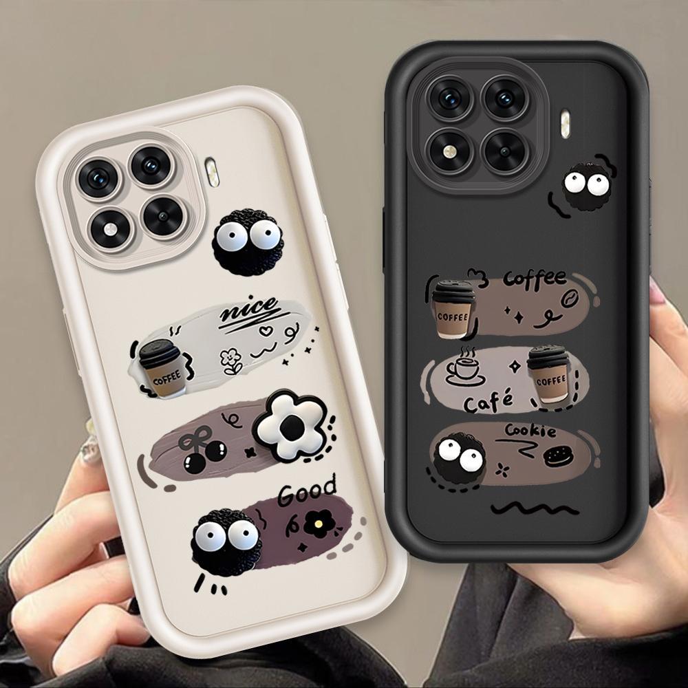 Ốp Lưng Cho Xiaomi 11T 13T 14T 15T Pro Phim Hoạt Hình Silicon Mềm Vỏ Điện Thoại TPU Đen Bóng Than Thiên Thần Mắt Chống Sốc Mặt Sau