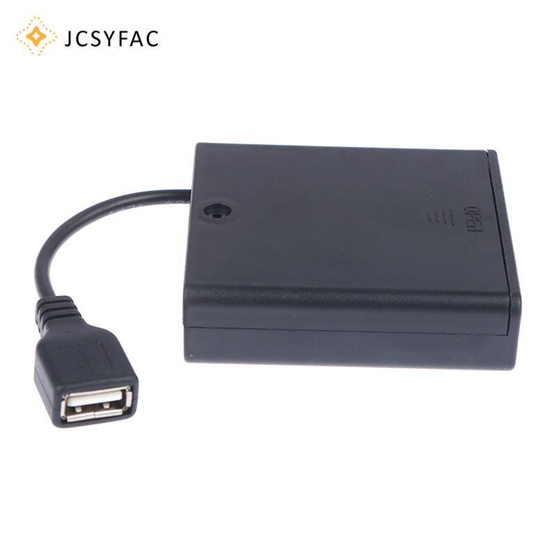 JCSYFAC 4 X AA USB Hộp Pin Cho 5V Dải Đèn USB Mini Nguồn Điện Mới