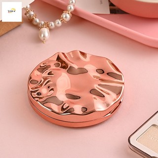 Gương tròn gấp di động - Gương trang điểm để bàn mạ điện hai mặt