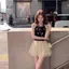 Váy Pettiskirt mùa xuân hè 2026 Váy chữ a dành cho nữ cạp cao ôm hơn Váy xếp li mỏng hơn Nhìn ngắn phù hợp