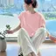Áo thun dài tay dáng rộng màu vàng xanh lá cây Áo thun ngắn tay nữ mùa hè Phong cách mới Dopamine Top