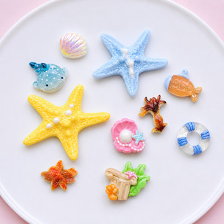 SET CHARM SAO BIỂN SÒ ỐC RÙA SỨA CUA CÁ THUYỀN TRANG TRÍ DÉP CROCS JIBBITZ NHỰA RESIN DỄ THƯƠNG CAO CẤP