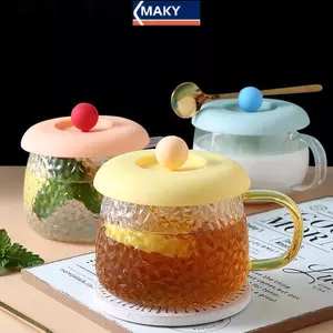 MAKY Cup Cover Vòng Silicone Không Độc Hại Nắp Cốc Nước Đa Năng Chống Bụi Cốc Cà Phê Nắp Kín Có Giá Đỡ Thìa Nắp Chịu Nhiệt VN