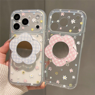 Sang Trọng Trong Suốt Màu Sắc Màn Hình Hoa Từ Giá Đỡ Ốp lưng Thích Hợp Cho iPhone17 Pro Max 16 15 Pro Max Chống Sốc Bảo Vệ Camera Ốp Lưng Cứng Chống Rơi