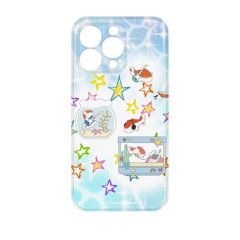 Ốp Điện Thoại Rock Goldfish QYJS Thích Hợp Cho IPhone 17 AIR 12 PRO 13 14 15 16 ProMax 11 XR XSMAX 7 8 PLUS Phim Vỏ Cứng Chống Bụi Bẩn Phong Cách Hợp Thời Trang