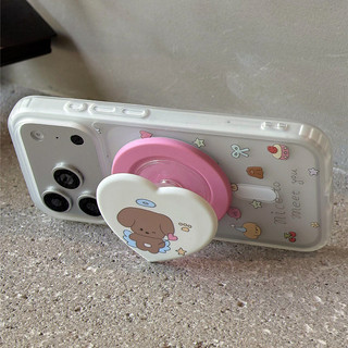 Ốp bảo vệ chân đế hình trái tim Cupid Puppy cho iPhone 11 12promax 13pro15pro 15promax 14 14promax 14pro 16 pro max 16 plus 17 17promax ốp lưng hai trong một