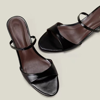 Giày Sandal Nữ Mũi Tròn Slip-On Dày Gót 35-42