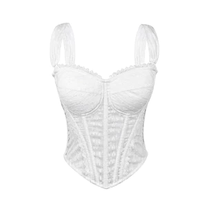 Cao Cấp Bán Chạy Ren Xương Cá Corset Trắng Corset Jacquard Camisole Dây Kéo Mùa Hè Mỏng Hơn Nhìn Xương Cá Ống