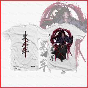 YB1 Demon Slayer Áo Thun Nữ Tay Ngắn Áo Unisex Tee Kokushibo Anime Tsugikuni Michikatsu Áo Sơ Mi Đồ Họa Thường Ngày Rời Pl