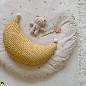 Gối Điều Dưỡng Sơ Sinh Lông Thú Cho Bé Gối Bóng Cotton Nguyên Chất Đệm Mặt Trăng Gối Trẻ Em Có Thể Tháo Rời Có Thể Giặt 26.4.28