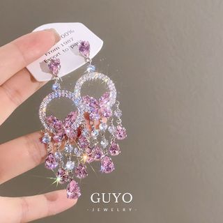 [Cloud Sakura Dancing] Bông tai tua rua thả nước 2025 Bông tai ngọt ngào tinh tế Bông tai cao cấp Nữ