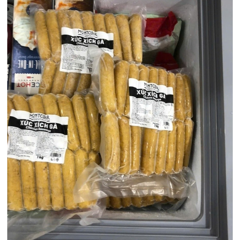Xúc Xích Gà Montclair Essentials 1kg Chicken Sausage Chế Biến Từ Thịt Gà Tươi Giàu Protein Dễ Ăn