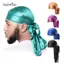 AqToCna Đuôi Dài Unisex Trưởng Thành Satin Doo Rag Durag Mũ Cướp Biển Mũ Turban Nam Hip Hop Biker Headwrap Unisex Mũ nón AqToCna